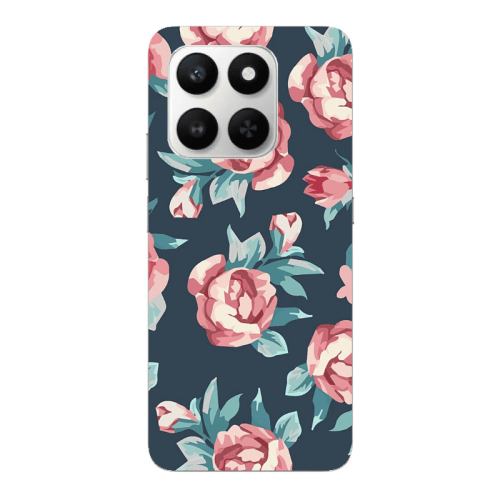 Honor Magic 400 Smart Purple roses Transparent Silicone TPU Θήκη